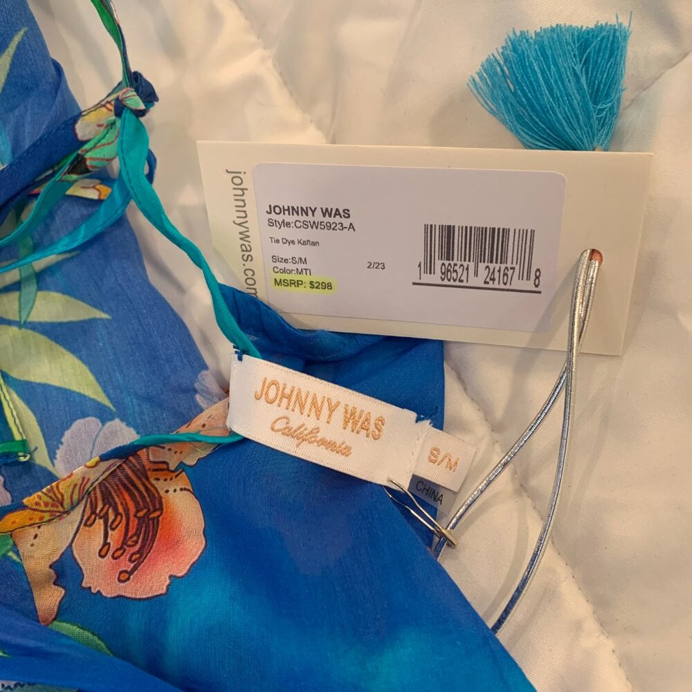 Johnny Was Water Tropic Kaftan & Tie Dye Twist Keyhole One Piece NWT - Picture 8 of 11